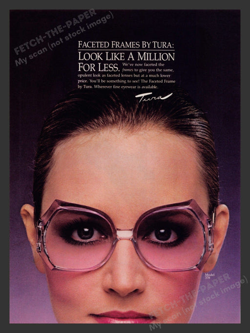 Tura 1980s Print Advertisement Ad 1983 Eyewear Frames Promo Fetch the Paper!