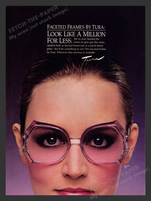 Tura 1980s Print Advertisement Ad 1983 Eyewear Frames Promo Fetch the Paper!