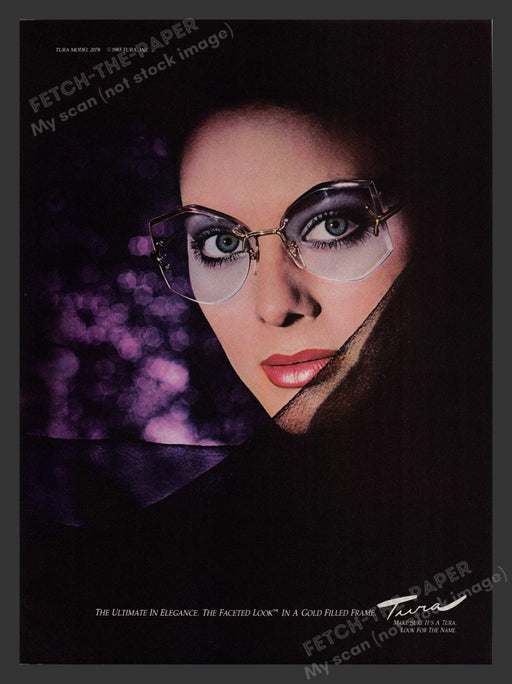 Tura Eyeglasses Frame 1980s Print Advertisement 1983 Fetch the Paper!