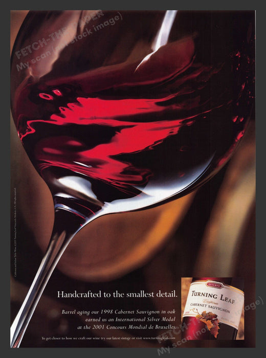 2003 Turning Leaf Cabernet Sauvignon Wine Glass Print Advertisement Ad