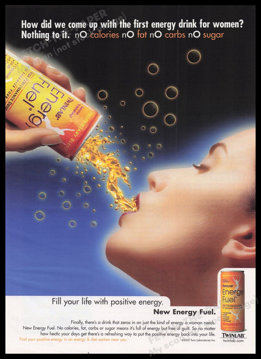 Twin Lab Energy Fuel 2000s Print Advertisement Ad 2002 Fetch the Paper!