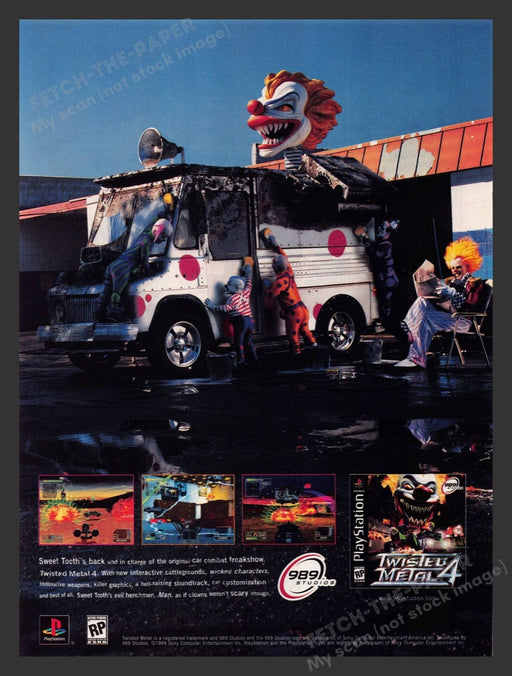 2000 Twisted Metal 4 Video Game Print Advertisement