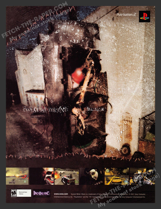 2001 Print Advertisement Twisted Metal: Black Video Game Ad.