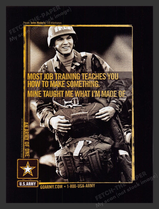 2003 U.S. Army Private James Mayberry 11B Infantryman Print Advertisement Ad