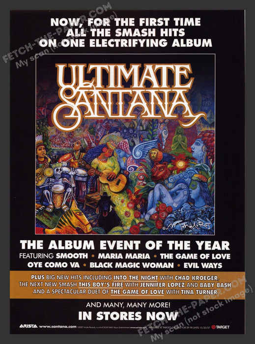 2007 Print Advertisement Ultimate Santana Release Cover Artist Michael V. Rios.