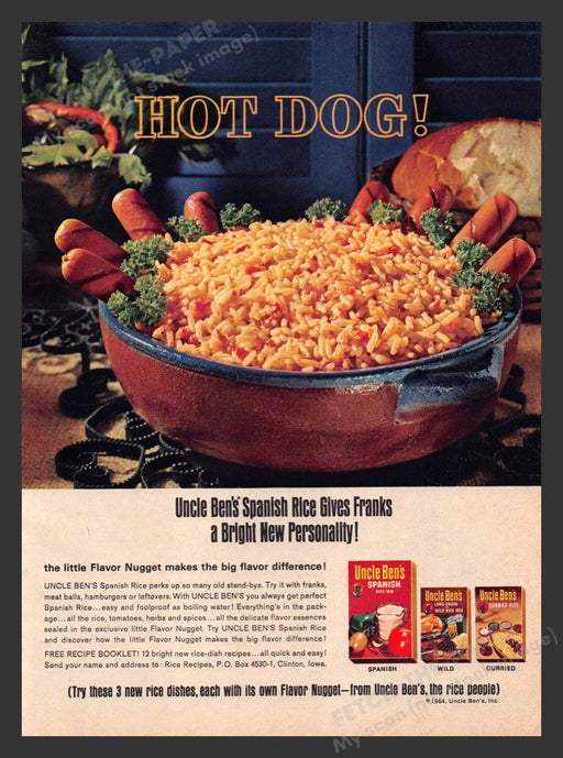 1964 Uncle Ben's Spanish Rice Mix Print Advertisement Ad