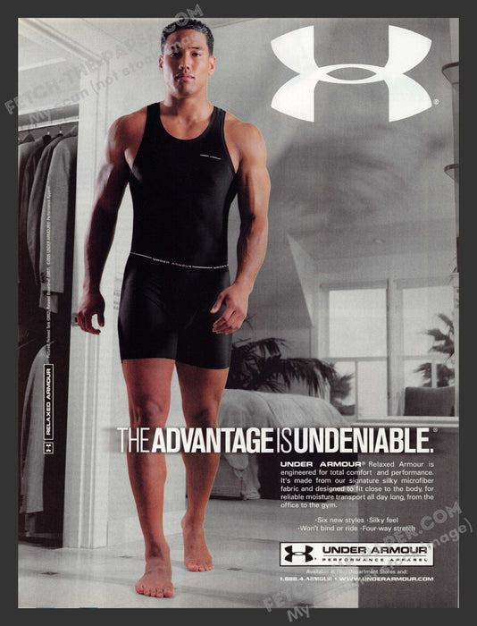 2005 Print Advertisement Under Armour Relaxed Men's Underwear Ad.
