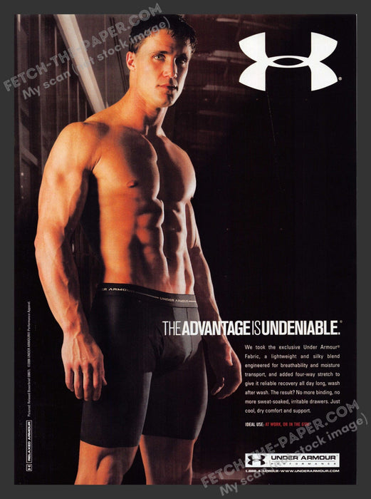 2006 Print Advertisement Under Armour Relaxed Men's Underwear Athlete Ad.