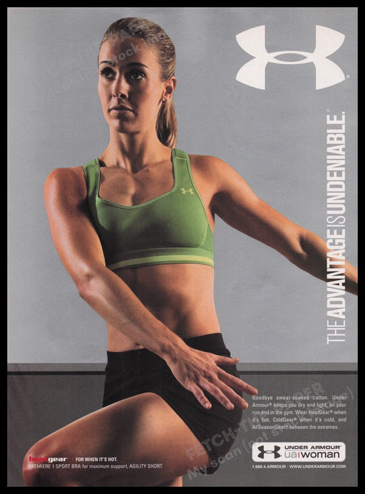 Under Armour Workout Clothing 2000s Print Advertisement Ad 2006 Heat Gear Model Fetch the Paper!