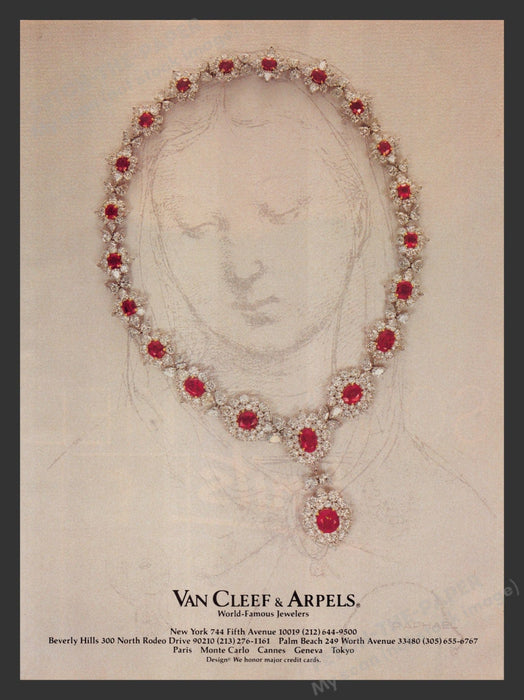Van Cleef & Arpels Mona Lisa 1980s Print Advertisement 1983 Fetch the Paper!