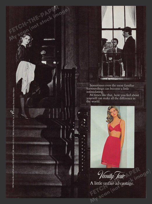 Vanity Fair "A Little Unfair Advantage" 1980s Print Advertisement 1983 Fetch the Paper!