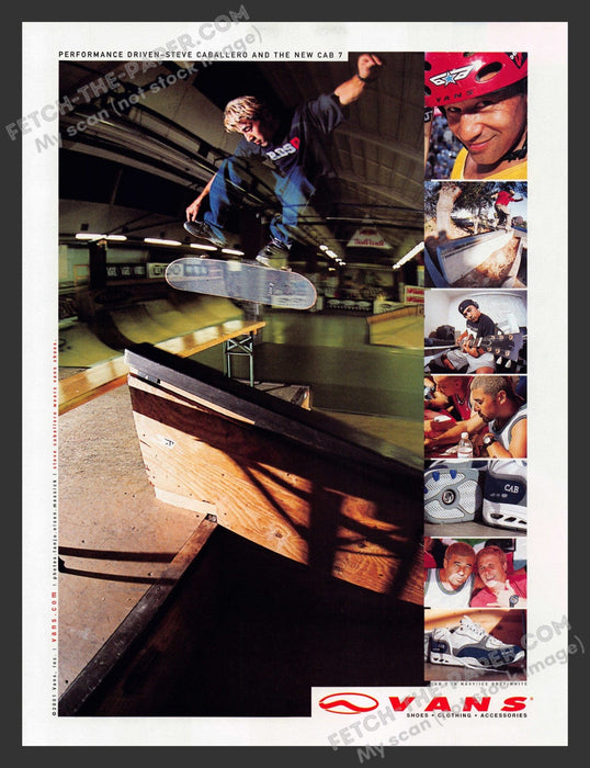 2001 Print Advertisement Vans Footwear Steve Caballero Skateboarder Athlete Ad.