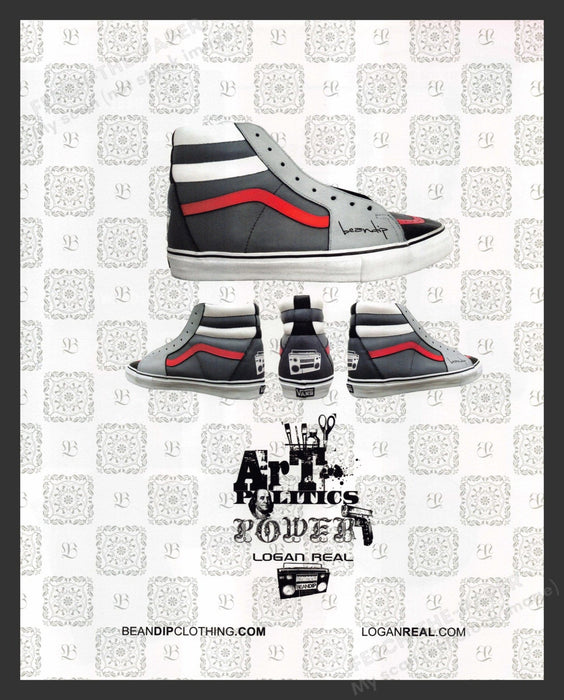 2007 Vans Shoes Logan Real Beandip Art Politics Power Print Advertisement.