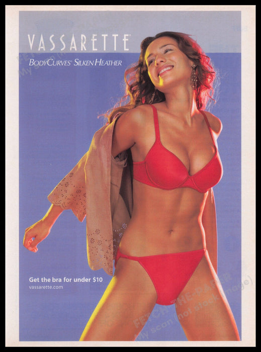 Vassarette Lingerie 2000s Print Advertisement Ad 2002 BodyCurves Silken Heather Fetch the Paper!