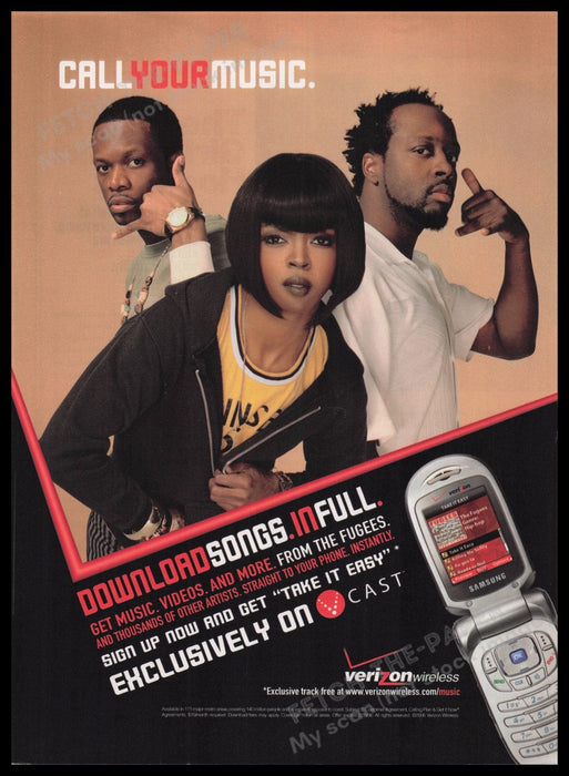 Verizon Wireless The Fugees 2000s Print Advertisement Ad 2006 Music Fetch the Paper!