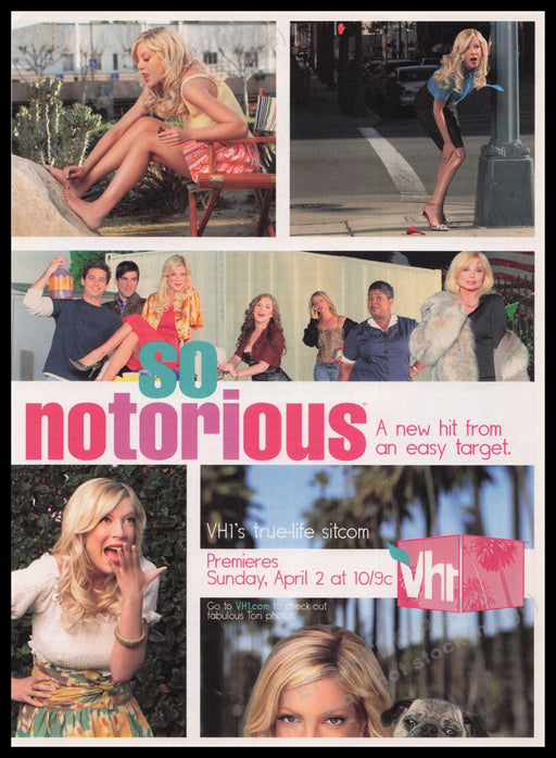 VH1 So Notorious Tori Spelling 2000s Print Advertisement Ad 2006 T.V. Show Fetch the Paper!