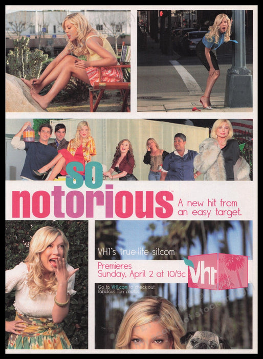 VH1 So Notorious Tori Spelling 2000s Print Advertisement Ad 2006 T.V. Show Fetch the Paper!