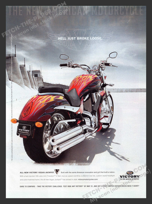 2008 Print Advertisement Victory Vegas Jackpot Motorcycle Ad.