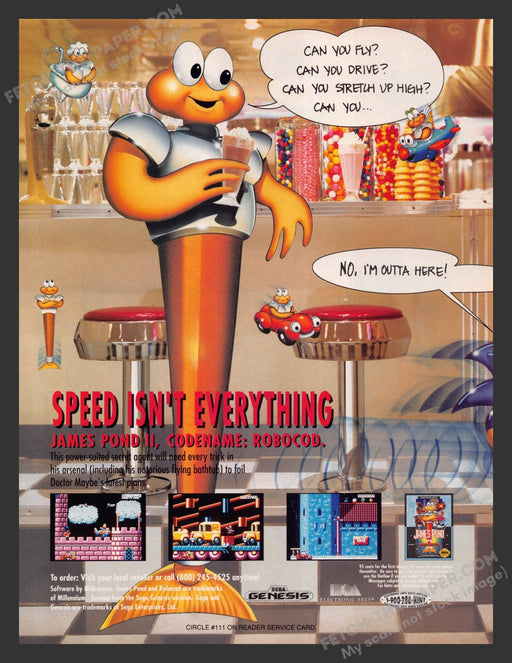 1991 Print Advertisement James Pond II: Codename Robocod Video Game Ad.