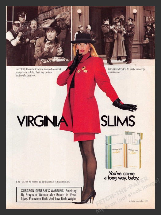 1988 Virginia Slims Deirdre Fischer Print Advertisement Ad