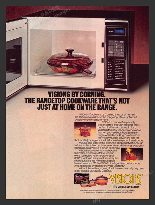 1989 Visions by Corning Cookware Print Advertisement Ad