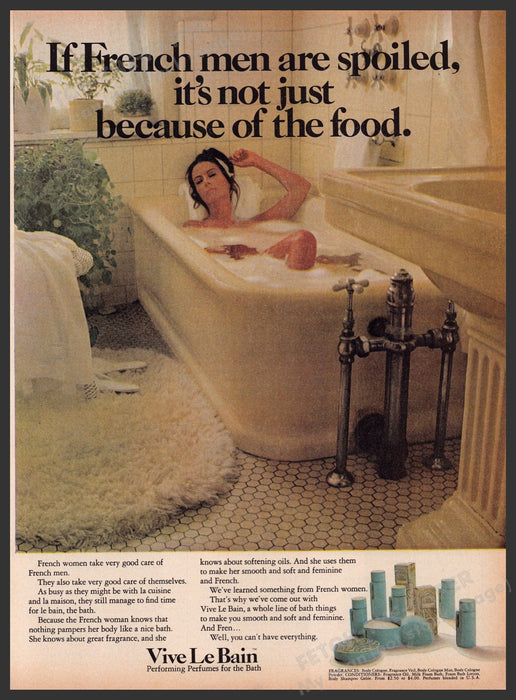 Vive Le Bain French Bath Perfumes 1960s Print Advertisement 1969 Fetch the Paper!