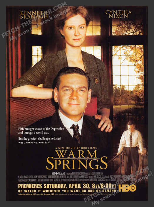 2005 Print Advertisement Warm Springs Movie Release HBO Actor & Actress Ad.