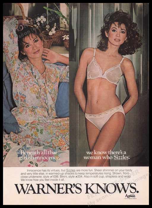 Warner Lingerie 1980s Print Advertisement Ad 1982 Sizzles Bra Panties Fetch the Paper!