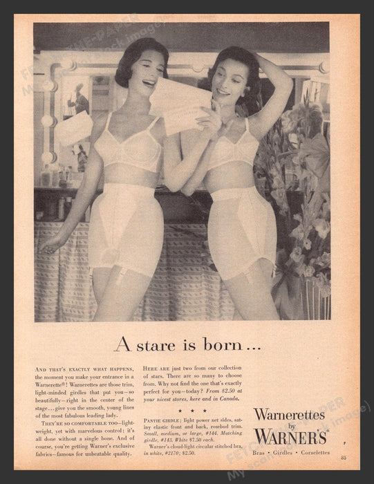 1956 Warnerettes by Warner's Girdles Twins Mail Print Advertisement Ad