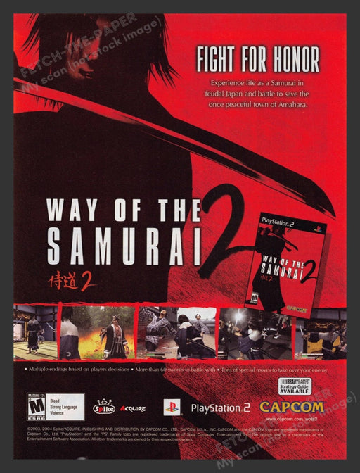 2004 Way of the Samurai 2 Video Game Print Advertisement