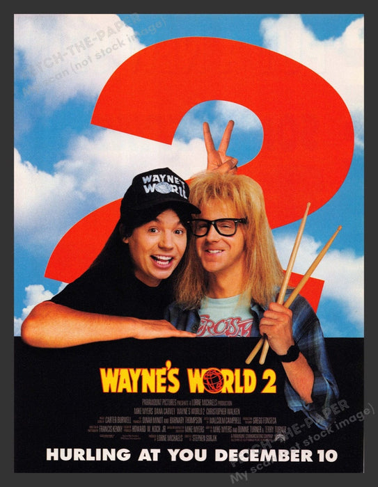 1993 Wayne's World 2 Movie Release Print Advertisement Ad