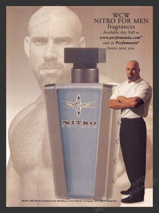 1999 WCW Nitro Cologne for Men Bill Goldberg Wrestler Print Advertisement Ad