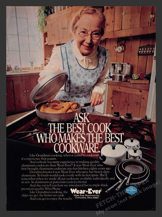1981 Wear Ever Aluminum Cookware Grandma Cooking Print Advertisement Ad