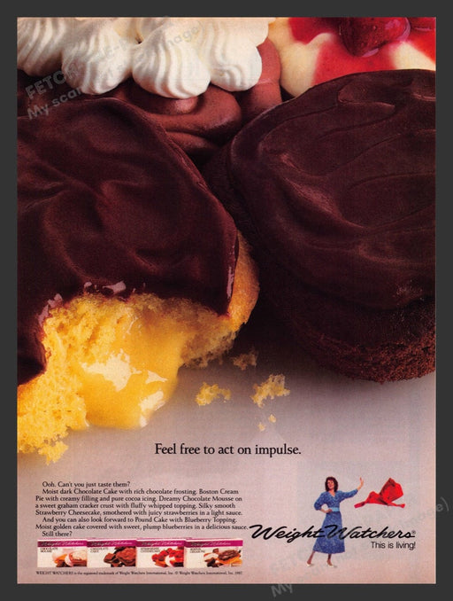 1988 Weight Watchers Already Made Desserts Print Advertisement Ad