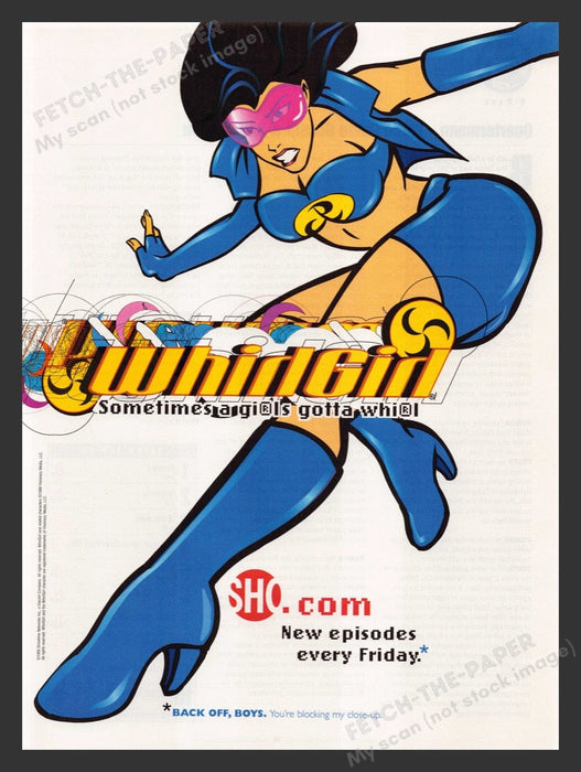 1999 Whirlgirl Cartoon T.V. Sho.com Print Advertisement Ad