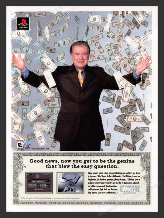 2000 Who Wants to Be A Millionaire Regis Filbin Video Game Print Advertisement.