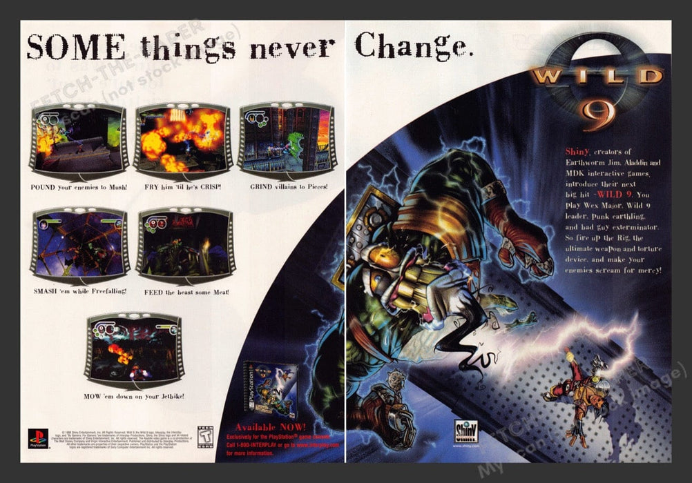 1998 Wild 9 "Some things never change" Video Game Print Advertisement (2 Pages)