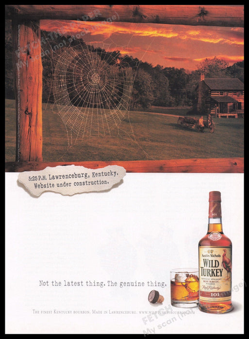 Wild Turkey Bourbon Whiskey 2000s Print Advertisement Ad 2002 Fetch the Paper!