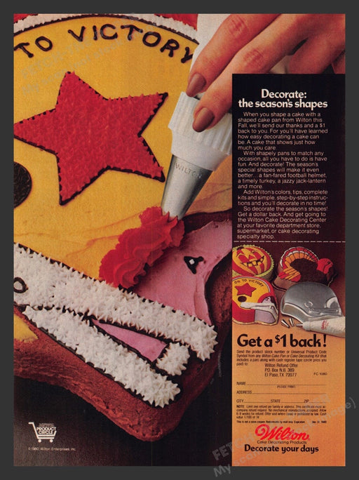 1980 Wilton Cake Pans The Seasons Shapes Print Advertisement Ad
