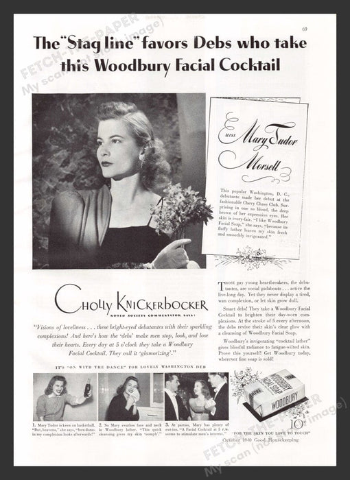 1940 Woodbury Facial Soap Mary Tudor Morsell Print Advertisement Ad