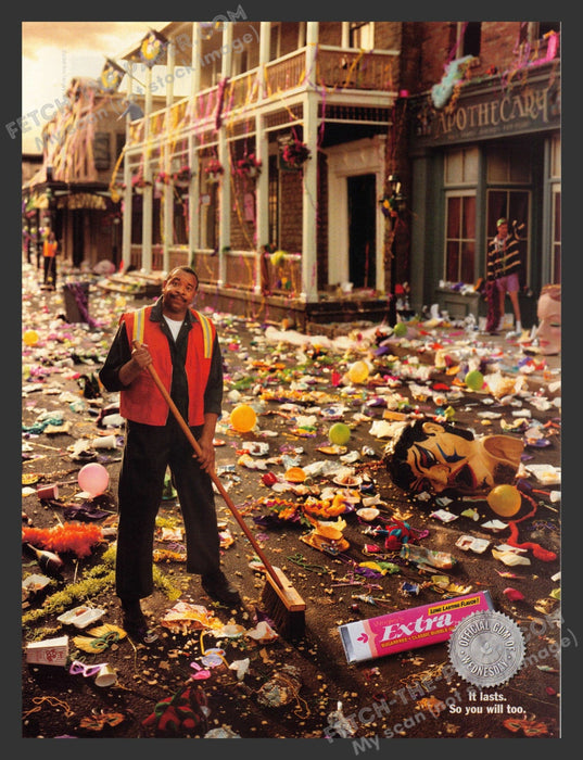 2002 Wrigley's Extra Chewing Gum New Orleans Mardi Gras Print Advertisement Ad.