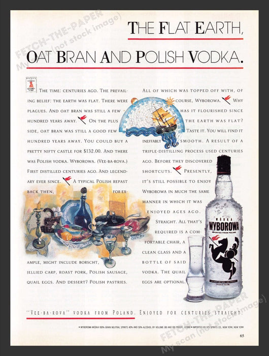 1990 Wyborowa Vodka Poland Print Advertisement Ad