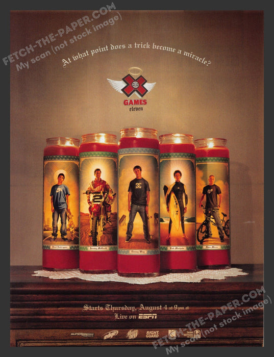 2005 Print Advertisement X Games Eleven ESPN T.V. Show Athletes Ad.