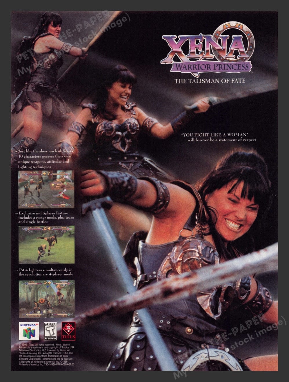 Vintage Xena Warrior Princess 2000 Video Game Print Ad — Fetch-the-Paper, image size:997x1318