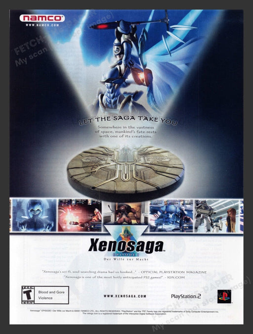 2003 Xenosaga Episode 1 Video Game Print Advertisement