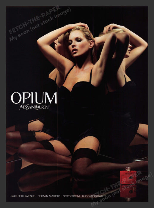 2003 Yves Saint Laurent Opium Fragrance Kate Moss Print Advertisement Ad