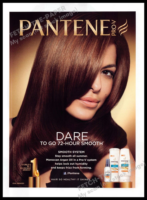 Pantene 2010s Magazine Print Advertisement 2013 Eva Mendes Hair Dare Smooth