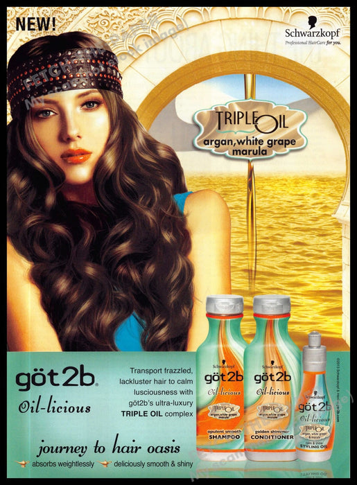 got2b 2010s Magazine Print Advertisement 2013 Triple Oil Hair Oil-licious