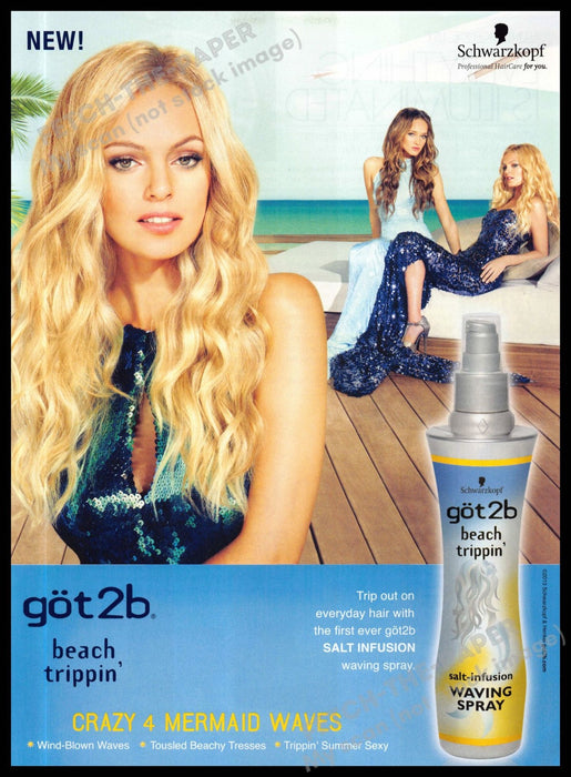 got2b 2010s Magazine Print Advertisement 2013 Mermaid Waves Blonde Girl