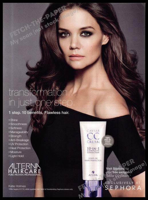 Alterna Haircare 2010s Magazine Print Advertisement 2013 Katie Holmes Sexy Hair
